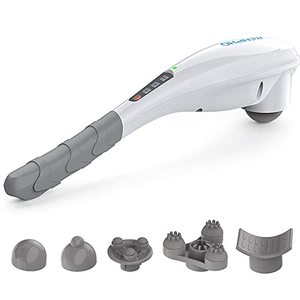 lot 7922 image: RENPHO Rechargeable Hand Held Deep Tissue Massager for Muscles, Back, Foot, Neck, Shoulder, Leg, Calf Cordless Electric Percussion Body Massage, White