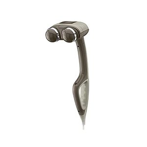 lot 7928 image: HoMedics Percussion Action Massager with Heat  Adjustable Intensity , Dual Pivoting Heads  2 Sets Interchangeable Nodes , Heated Muscle Kneading for Back , Shoulders , Feet , Legs , & Neck