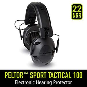 lot 8481 image: Peltor Sport Tactical 100 Electronic Hearing Protector, Ear Protection, NRR 22 dB, Ideal for the Range, Shooting and Hunting, TAC100-OTH