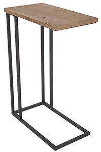 lot 8529 image: 25 C Shaped End Snack Side Table Slide Under Couch with Solid Wood Top for Sofa Coffee Laptop Living Room Bedroom Small Space