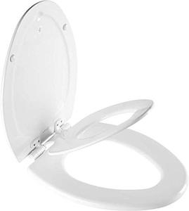 lot 8530 image: MAYFAIR 188SLOW 000 NextStep2 Toilet Seat with Built-In Potty Training Seat, Slow-Close, Removable that will Never Loosen, ELONGATED, White