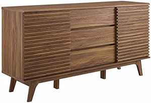 lot 8550 image: Carson Carrington Lagered 63-inch Sideboard Buffet Table or TV Stand - INCOMPLETE (Box 1 of 2 Only)