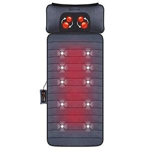 lot 8553 image: Comfier Massage Mat, Full Body Heating Massage Pad with Movable Shiatsu Neck Massage Pillow, 10 Vibrating Motors & 4 Heating Pad, Neck,Shoulder Back Massager