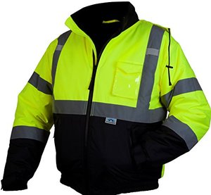 lot 8555 image: PYRAMEX RJ3210XL RJ32 Series Jackets Hi-Vis Lime Bomber Jacket with Quilted Lining- Size Extra Large