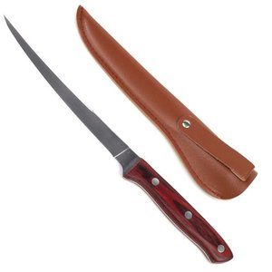 lot 8570 image: Gone Fishing Gone Fishing Fillet Knife With Sheath 12.25 Inches Fillet Knife, Brown - Box of 8