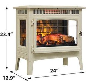 lot 8572 image: Duraflame 3D Infrared Electric Fireplace Stove with Remote Control - Portable Indoor Space Heater - DFI-5010 (Cream)