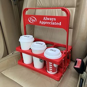 lot 8575 image: Foldable Plastic Beverage Carrier for Grubhub Ubereats Doordash Postmates Drivers