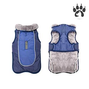 lot 8578 image: Easiestsuck Warm Dog Jacket, Dog Apparel with Plus Fleece Neckline,Windproof Water Repellent Cozy Cold Weather Dog Coat Lining Winter Dog Thick Vest for Dogs - Size Medium