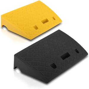 lot 2534 image: Portable Lightweight Plastic Curb Ramps - 2PC Heavy Duty Plastic Threshold Ramp Set