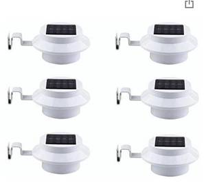 lot 2561 image: FALOVE 6 Pack Deal - Outdoor Solar Gutter Led Lights - White Sun Power Smart Night Utility Security Light