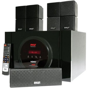 lot 2580 image: Pyle PT589BT 5.1-Channel Bluetooth Receiver and Wired Surround Sound Speaker System  Retail $198.00
