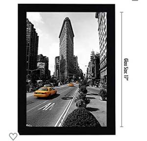 lot 2596 image: Americanflat 11x17 Picture Frame in Black - Legal Sized Paper Display - Composite Wood with Shatter Resistant Glass - Horizontal and Vertical Formats for Wall