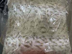 lot 2622 image: Oversize snow leopard long fall for square throw pillow neutral