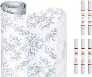 lot 1954 image: DAXZZ Fleur Gris Adhesive Decorative Shelf Liners (6 PACK)