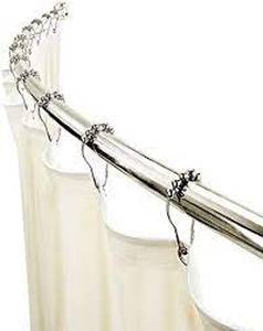 lot 1986 image: Curved Bathroom Wall-Mounted Shower Rod