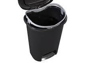 lot 2033 image: Rubbermaid Step-On Plastic Wastebasket