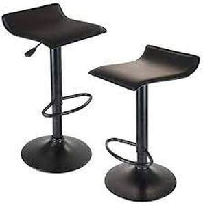 lot 2066 image: Winsome Wood Obsidian Adjustable Backless Swivel Air Lift Stools (SET OF 2)