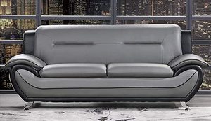 lot 2082 image: Bolin Furniture Modern PU Leather 3-Person Sofa