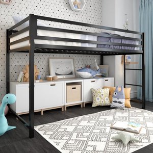 lot 2299 image: DHP Miles Metal Junior Loft Bed (Twin Size)