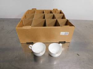 lot 10161 image: Set of 12 Steelite White Coffee Cups wGold Trim