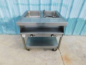 lot 10127 image: 2 Bay Electric Steam Table wDrains