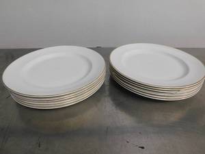 lot 10157P image: Set of 36 Steelite White Plates wGold Trim