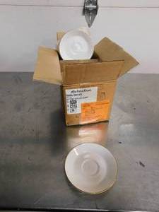 lot 10160I image: Set of 36 Steelite White Saucers wGold Trim