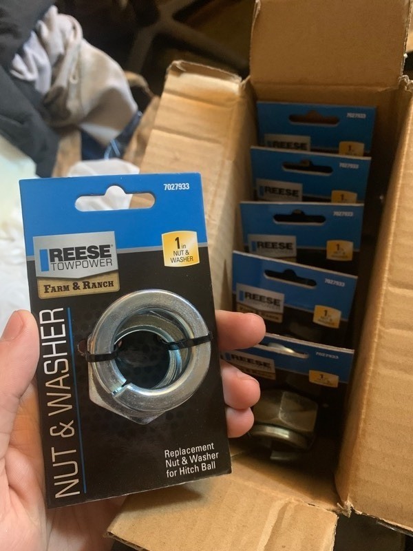 lot 105 image: New Box of 6 Reese Towpower 1 Nut & Washer