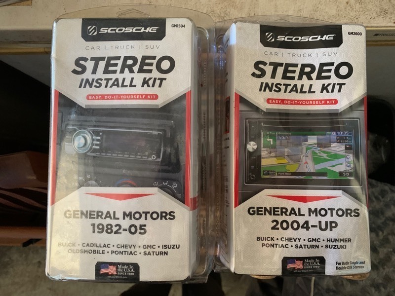 lot 129 image: 2 New Vehicle Stereo Install Kits Bundle General Motors 1982-2005 & 2004-U