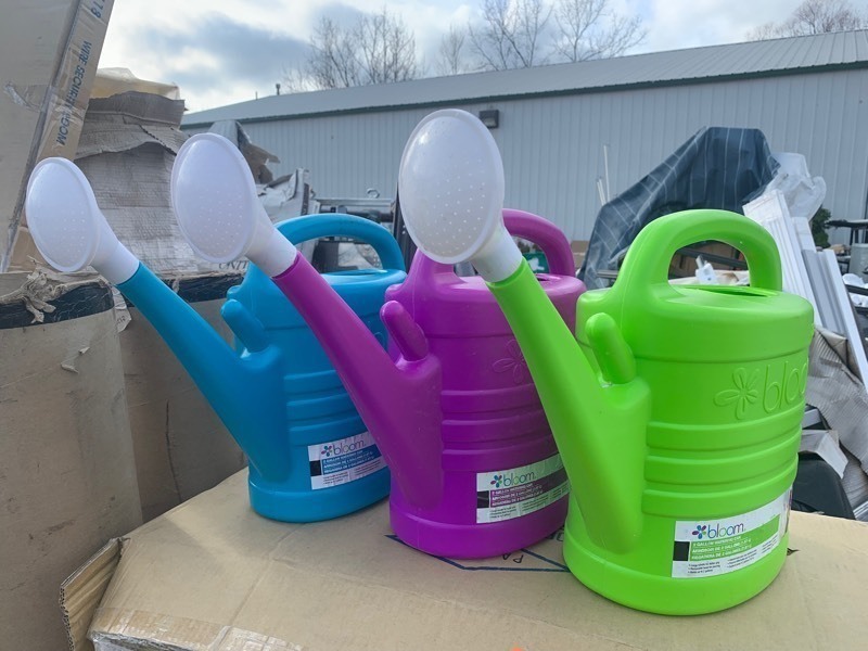 lot 210 image: 3 Bloom 2 Gallon Watering Cans. Great for watering your indoor plants in the winter months