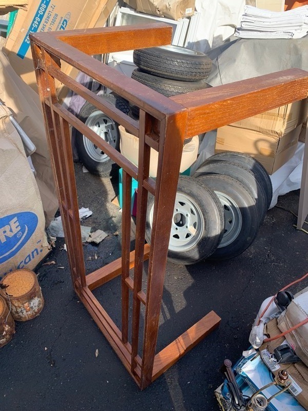 lot 148 image: Wooden Table w 2 Matching Side Tables