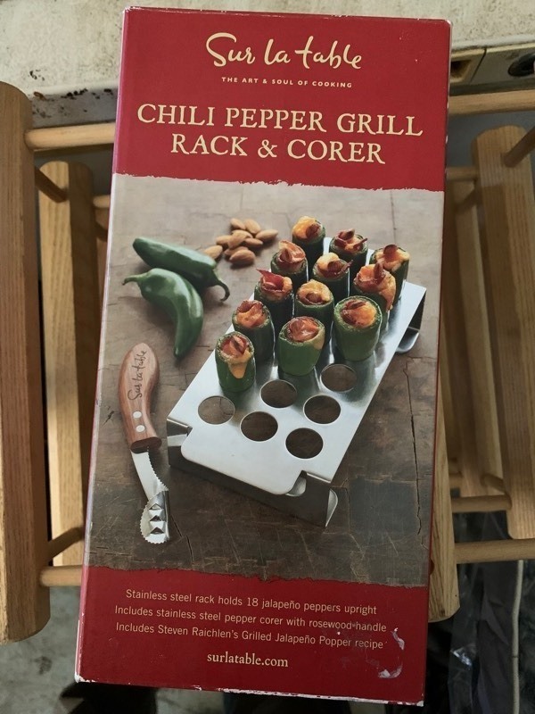 lot 159 image: Sur La Table Chili Pepper Grill Rack & Corer