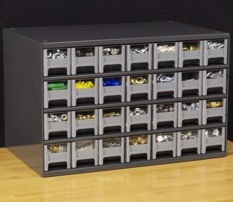 lot 2 image: Akro-Mils 28-Drawer Steel Parts Craft Storage Cabinet Hardware Organizer, 19228, (17-Inch W x 11-Inch D x 11-Inch H), Gray Cabinet, Gray Drawers