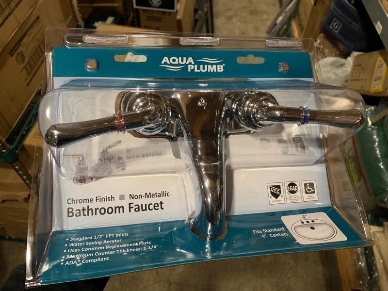 lot 358 image: 1 Brand New Aqua Plumb Chrome Bathroom Faucet