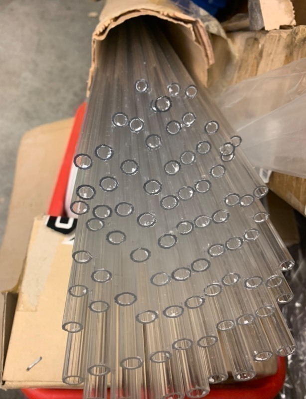 lot 548 image: Box of 6 12 ft Clear Plastic Tubes