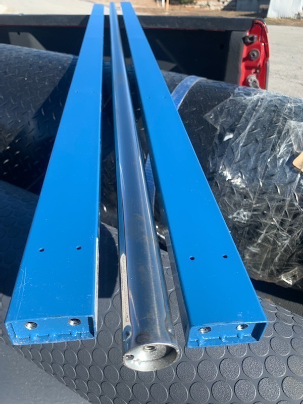 lot 575 image: 2 steel stock 1 x 2 x 65 inch Plus The 66 inch Steel Rod as pictured