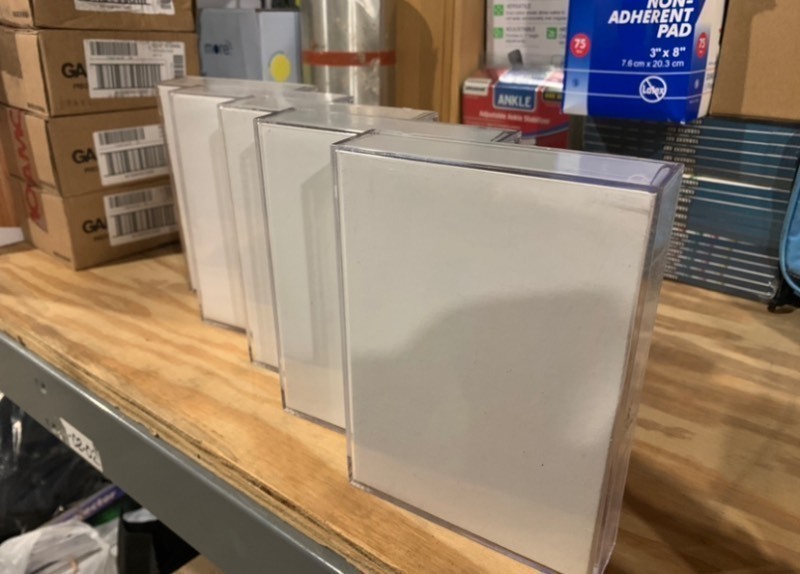 lot 80 image: Lot of 6 Clear 3D Plastic 5x7 Photo Display Boxs