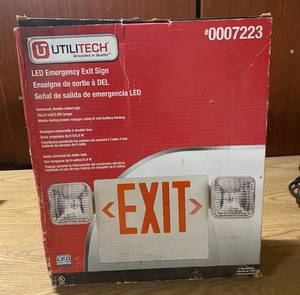 lot 9013 image: Utilitech LED Emergency Exit Sign - NEW IN BOX