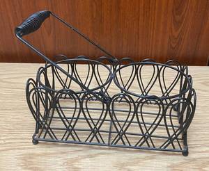 lot 9037 image: Metal Table Basket - Wrought Iron - Could hold plants too