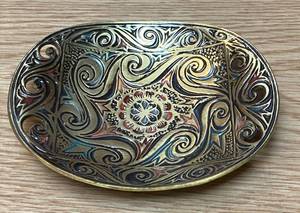 lot 9057 image: Beautiful Golden and Enamel Bowl Made in Israel - Stunning