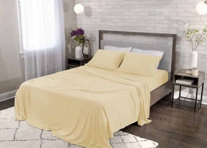 lot 2653 image: Bedgear - Dri-Tec Moisture-Wicking Sheet Sets- Split Cal King - Champagne Retail $289.99