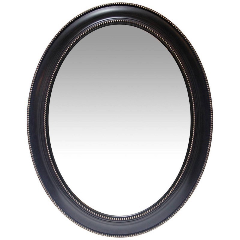 lot 2033 image: 30 Sonore Oval Wall Mirror Antique Black - Infinity Instruments Retail $81.99
