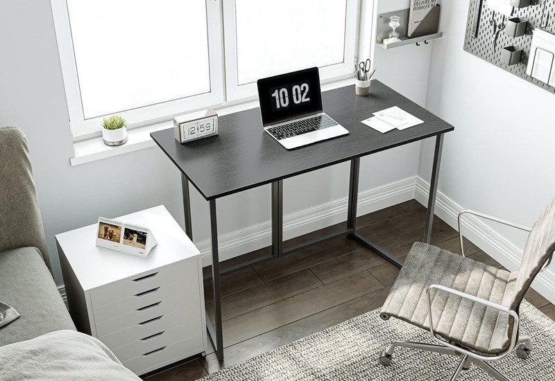 lot 2726 image: Cubiker 40in. Folding Computer Desk,Small Home Office Laptop Table - Black -Retail $63.99