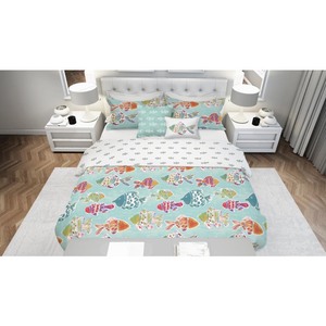 lot 1571 image: Marlin Fish 5 Piece Reversible Super Soft Microfiber Comforter Set Retail$87.49