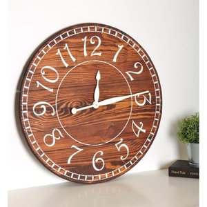 lot 1595 image: Oversized Farmhouse Wall Clock- Retail$139.99