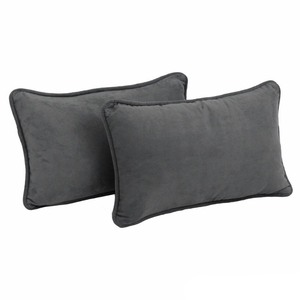 lot 1615 image: Copper Grove Ashley Rectangular Microsuede Back Support Throw Pillows (Set of 2) Retail $35.99