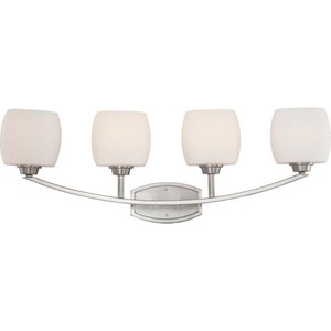 lot 1629 image: Nuvo Lighting 604184 Bathroom Fixtures Helium Indoor Lighting Vanity Light Brushed Nickel Retail $186.99