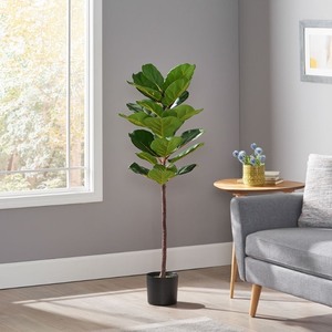 lot 1603 image: 4.5 Fiddle Leaf Fig Artificial Tree -Retail $94.99