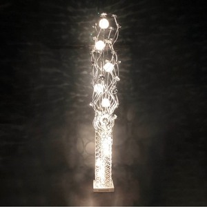 lot 1609 image: Spectacular 66-inch Silver Metal Floral 10-Light Showpiece Floor Lamp -Retail $ 399.99