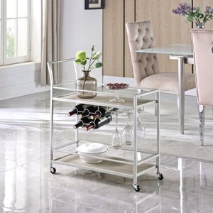 lot 1412 image: FirsTime & Co.� Silver And Gray Francesca Bar Cart -Retail $133.99